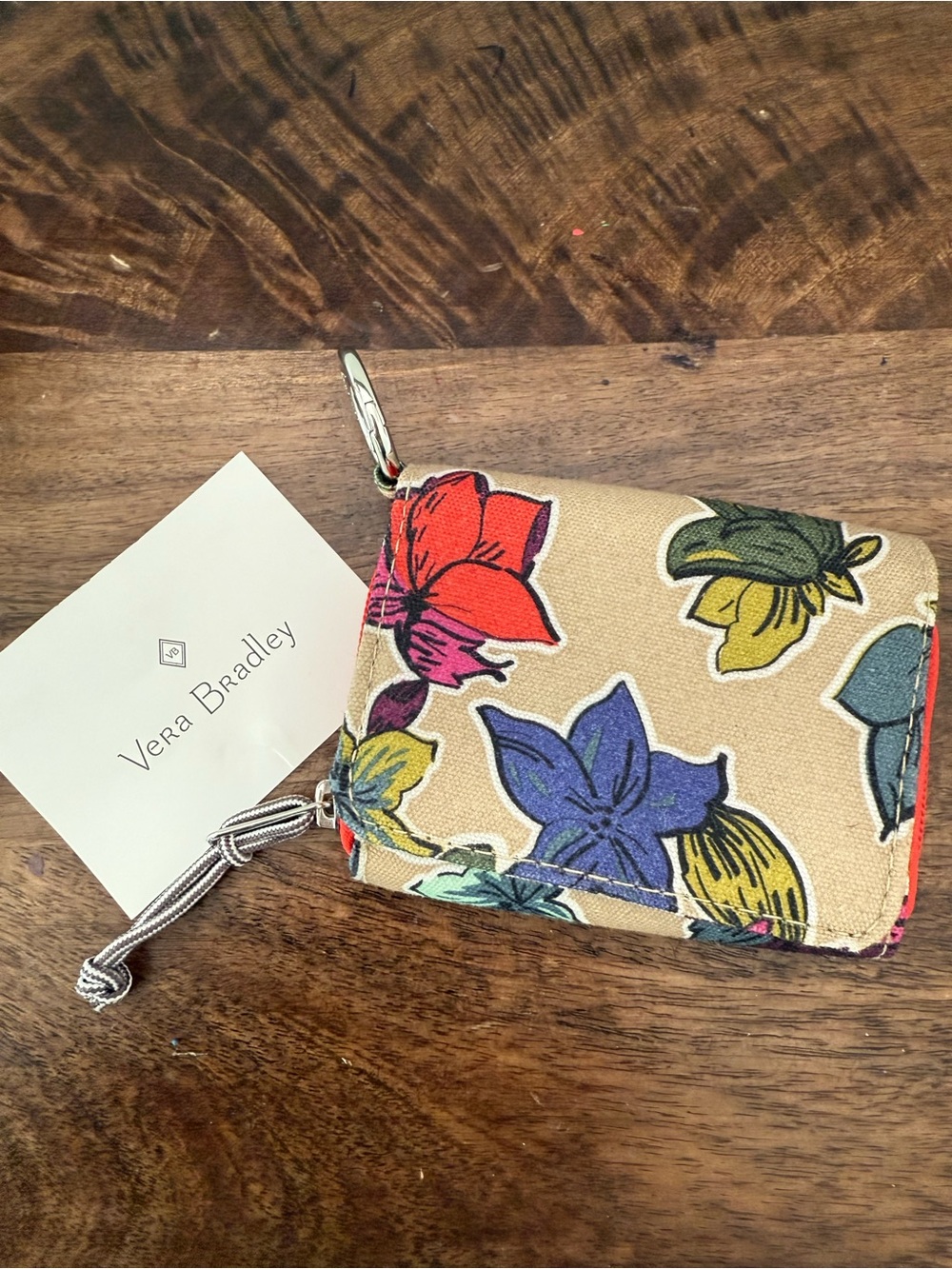 Vera Bradley Multicolor Floral Zip Card Wallet